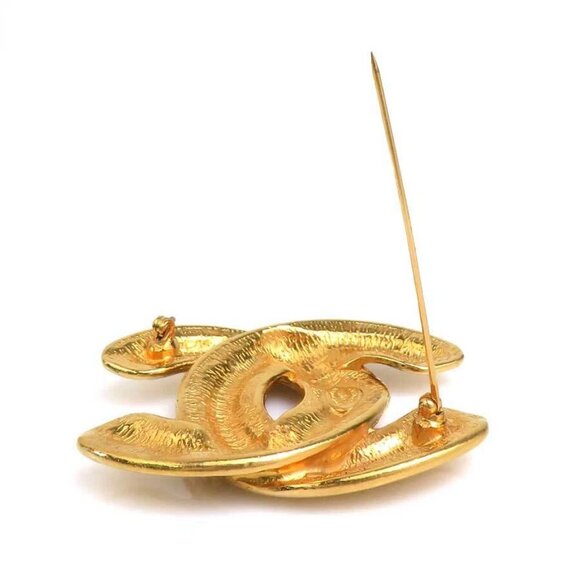 CHANEL CC Logo Brooch Gold Metal - - Picture 9 of 11
